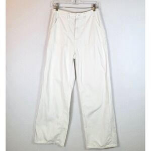 LE JEAN Womens Rory Relaxed High Rise Straight Leg Denim Jeans Size 28 White